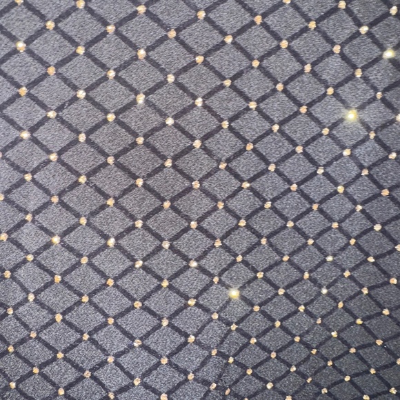 Michael Kors Black Gold Glitter Dot Long Sleeve Stretch Flounce Dress Size 1X - Picture 7 of 9